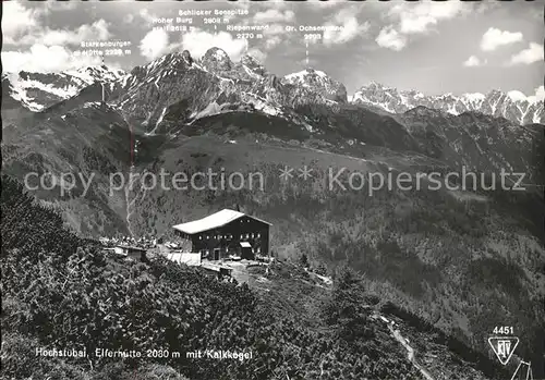 Neustift Stubaital Tirol Hochstubai Elferhuette Berghuette mit Kalkkoegel Stubaier Alpen Kat. Neustift im Stubaital