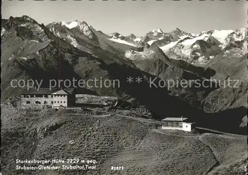 Neustift Stubaital Tirol Starkenburger Huette Alpenverein Schutzhuette Stubaier Alpen Gletscher Kat. Neustift im Stubaital