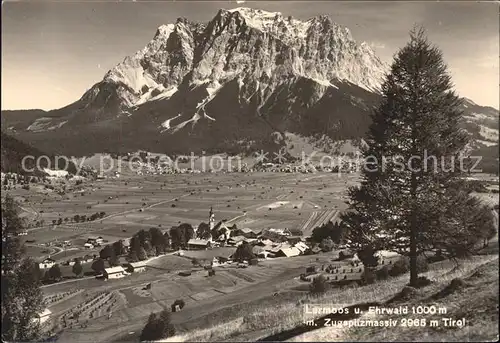 Lermoos Tirol und Ehrwald mit Zugspitzmassiv Wettersteingebirge Kat. Lermoos