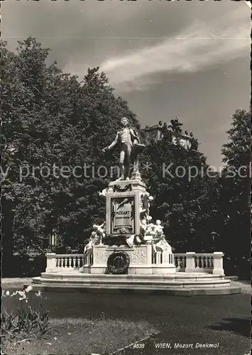 Wien Mozart Denkmal Statue Komponist Kat. Wien