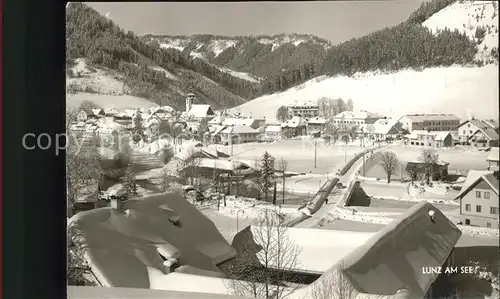 Lunz See Niederoesterreich Ortsansicht mit Kirche Winterimpressionen Kat. Lunz am See