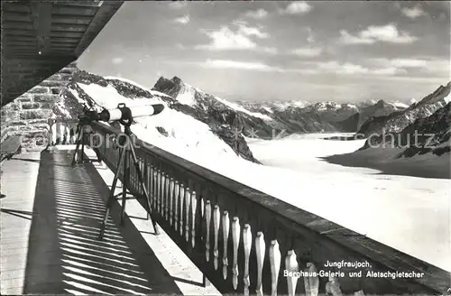 Jungfraujoch Berghaus Galerie und Aletschgletscher Kat. Jungfrau