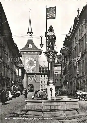 Bern BE Zeltglockenturm und Zaehringerbrunnen Kat. Bern