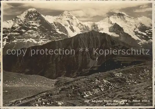 Schynige Platte mit Eiger Moench Jungfrau Kat. Schynige Platte