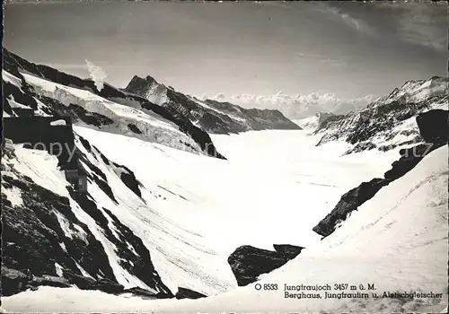 Jungfraujoch Berghaus Jungfraufirn und Aletschgletscher Kat. Jungfrau