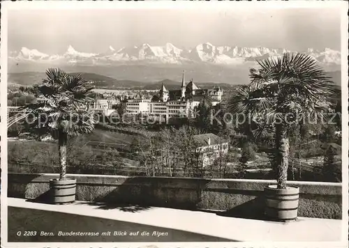 Bern BE Bundesterrasse mit Alpenblick Kat. Bern