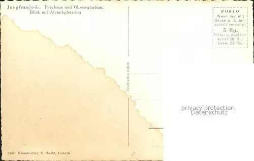 Jungfraujoch Berghaus Observatorium Aletschgletscher Kat. Jungfrau