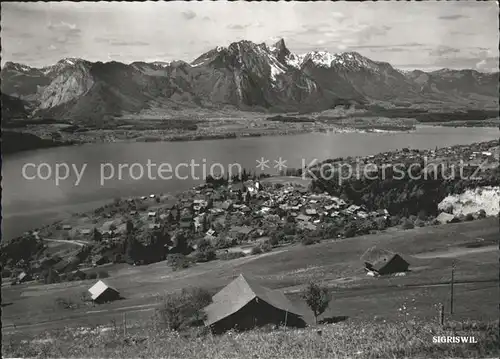 Sigriswil mit Thunersee und Stockhornkette Kat. Sigriswil