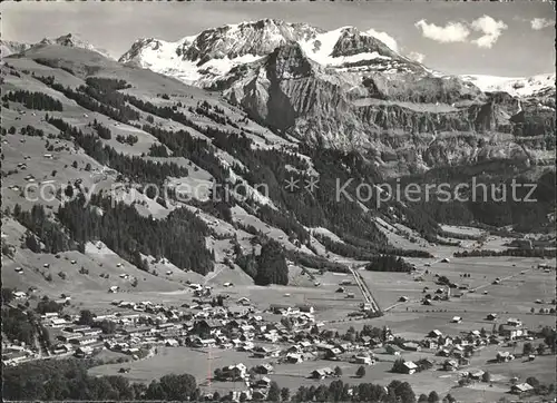 Lenk Simmental Fliegeraufnahme mit Wildstrubel Kat. Lenk Simmental