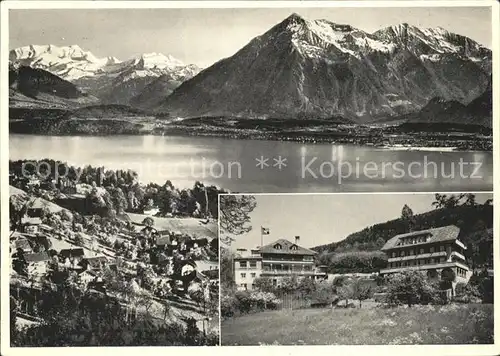 Huenibach Panorama mit Hotel Pension Riedhof Kat. Huenibach