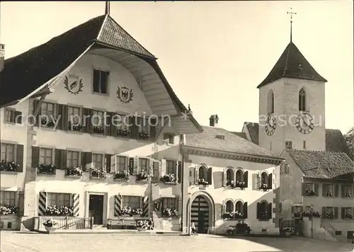 Aarberg Amtshaus mit Kirche Kat. Aarberg