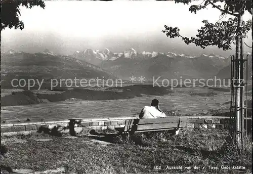 Riggisberg Aussicht von der Tavel Gedenkstaette Kat. Riggisberg