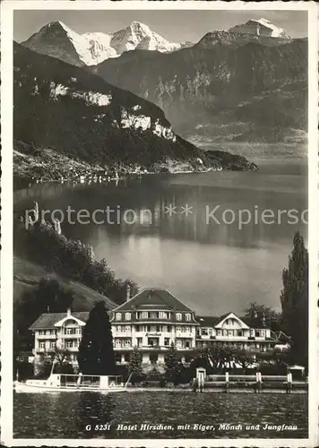 Gunten Hotel Hirschen See Alpen Kat. Gunten