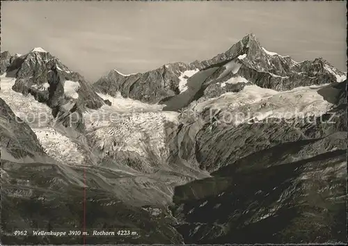 Rothorn Aletschgletscher Wellenkuppe Gletscher Kat. Rothorn