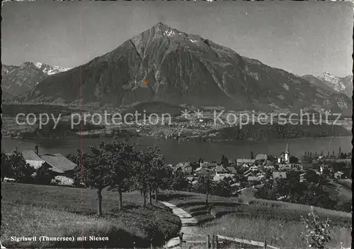 Sigriswil Thunersee mit Niesen Kat. Sigriswil