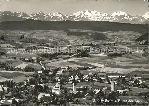 Biglen Hotel Baeren Panorama mit Alpen Kat. Biglen