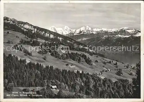 Ringoldswil Blick auf Eiger Moench Jungfrau Kat. Ringoldswil