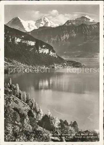 Gunten Bucht von Merlingen Eiger Moench Jungfrau Kat. Gunten