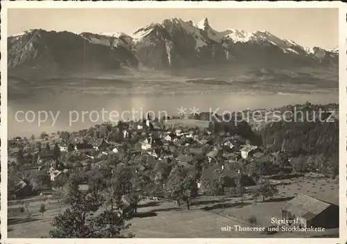 Sigriswil Panorama mit See Stockhornkette Kat. Sigriswil