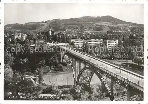 Bern BE Kirchenfeld mit Gurten Bruecke Kat. Bern