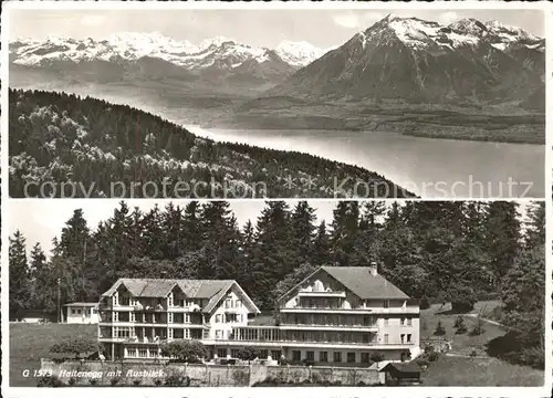 Heiligenschwendi Haltenegg mit Ausblick See Alpen Kat. Heiligenschwendi