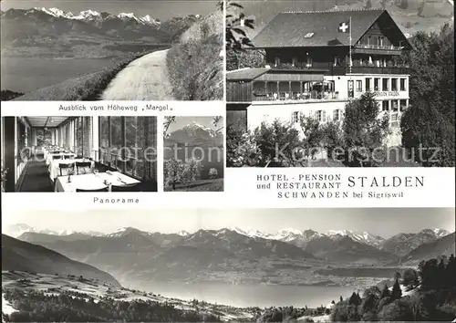 Schwanden BE Panorama mit Alpen Hotel Pension Stalden Kat. Schwanden BE