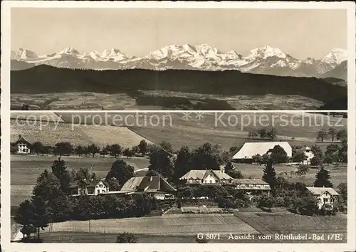 Walkringen Aussicht vom Ruettihubel Bad Alpenpanorama Kat. Walkringen