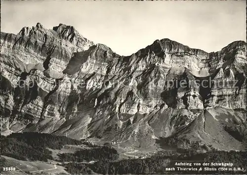 Schwaegalp Aufstieg nach Thierwies und Saentis Kat. Schwaegalp