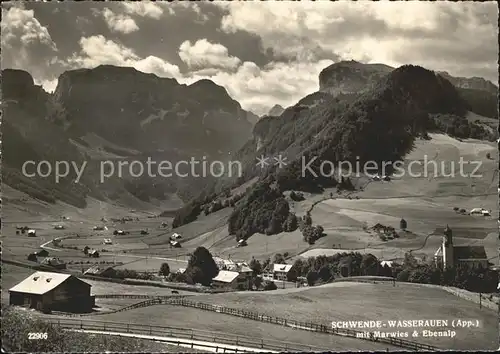 Wasserauen mit Marwies und Ebenalp Kat. Schwende