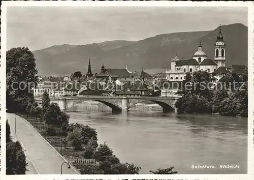 Solothurn Roetibruecke Kirche Kat. Solothurn