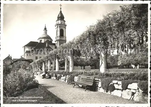 Solothurn St Ursenkathedrale mit Chantieranlagen Kat. Solothurn