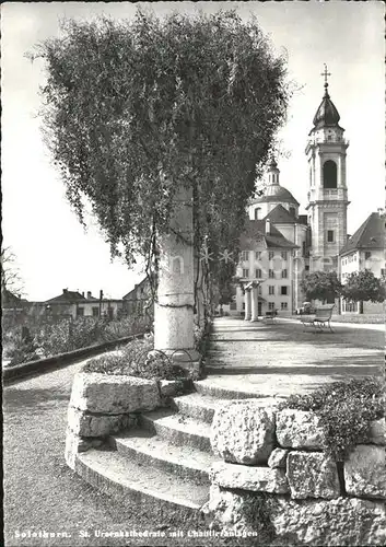 Solothurn St Ursenkathedrale mit Chantieranlagen Kat. Solothurn