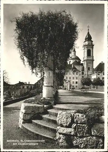 Solothurn St Ursenkathedrale mit Chantieranlagen Kat. Solothurn