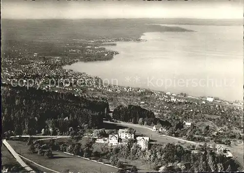 Wienacht Tobel Kurhaus Landegg mit Bodensee Rorschach und Romanshorn Fliegeraufnahme Kat. Wienacht Tobel