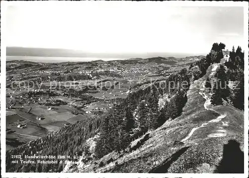 Hundwiler Hoehi mit Teufen Rehetobel und Bodensee Kat. Hundwiler Hoehi