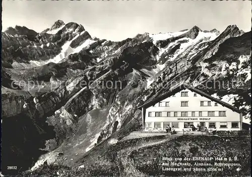 Ebenalp Berggasthaus Ebenalp mit Meglisalp Altmann Rotsteinpass Kat. Ebenalp