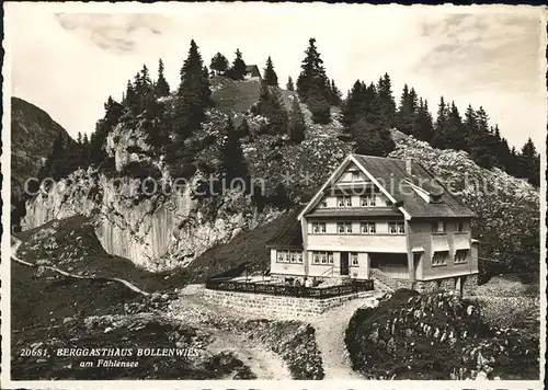 Faehlensee Berggasthaus Bollenwies Kat. Altmann