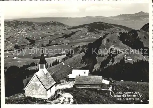 Gonten von Kronberg gesehen mit Kapelle und Scheidegg  Kat. Gonten