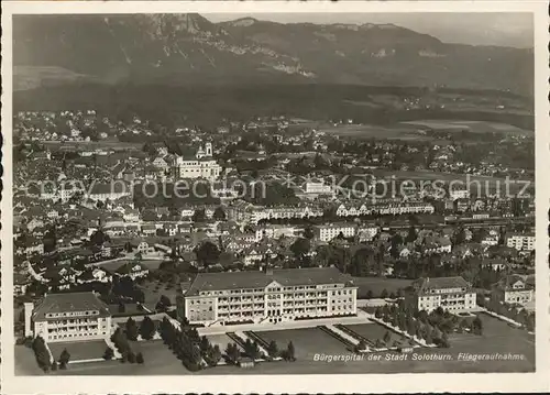 Solothurn mit Buergerspital Fliegeraufnahme Kat. Solothurn