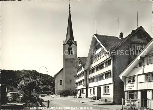 Schwellbrunn Dorfpartie mit Kirche Kat. Schwellbrunn