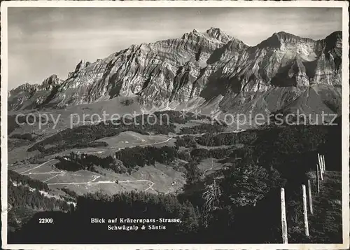 Schwaegalp Kraezernpass Strasse Kat. Schwaegalp