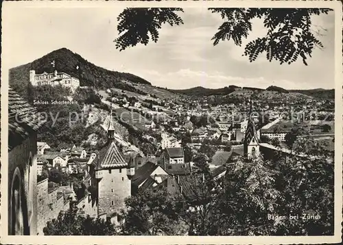 Baden AG Panorama mit Schloss Schartenfels Kat. Baden