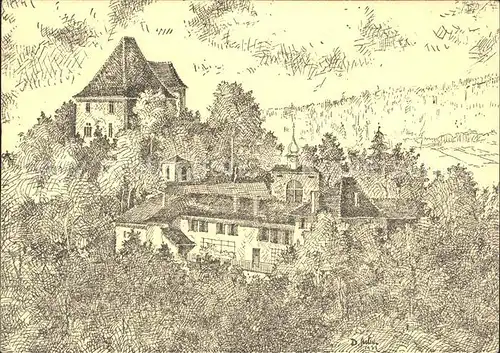 Graenichen Schloss Liebegg Zeichnung Kat. Graenichen