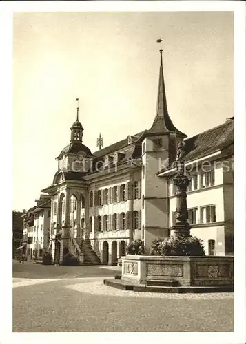 Zofingen Rathausplatz Nikolaus Thut Brunnen Kat. Zofingen