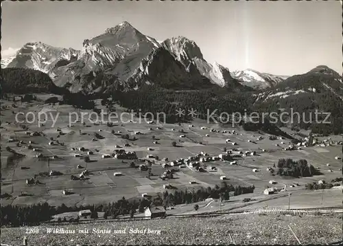 Wildhaus SG mit Saentis und Schafberg Kat. Wildhaus