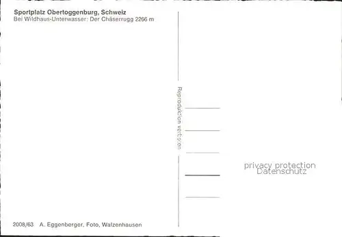 Unterwasser Toggenburg Chaeserrugg Kat. Unterwasser