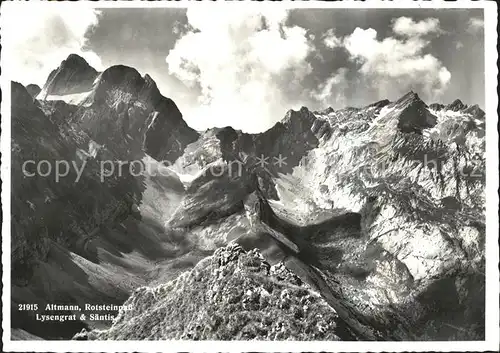 Altmann Saentis Rotstein Lysengrat Saentis Berggasthaus Rotsteinpass Kat. Altmann