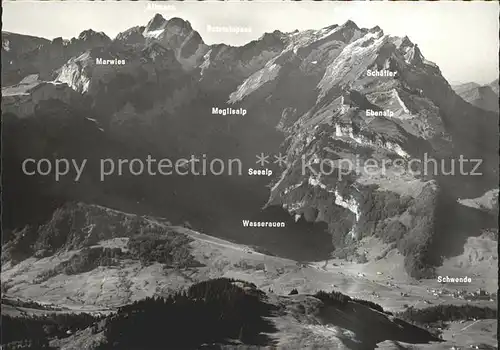 Ebenalp Wasserauen Schaefler Saentis Rotsteinpass Altmann Meglisalp Seealp  Kat. Ebenalp