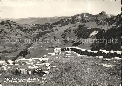 Ebenalp Berggasthaus Blick auf Faehnern Hoher Kasten Bruelisau Kat. Ebenalp