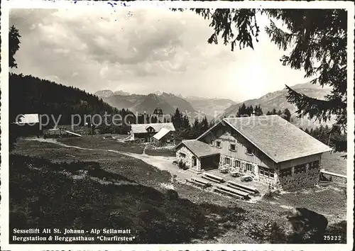 Alt St Johann Berggasthaus Sellamatt Sessellift Kat. Alt St Johann